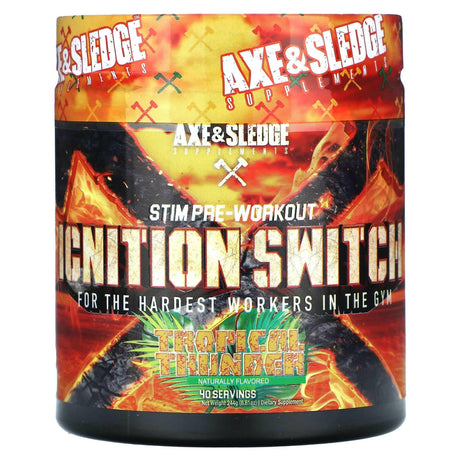 Axe & Sledge Supplements, Ignition Switch, Stim Pre-Workout, Tropical Thunder, 8.61 oz (244 g) - Supply Center USA