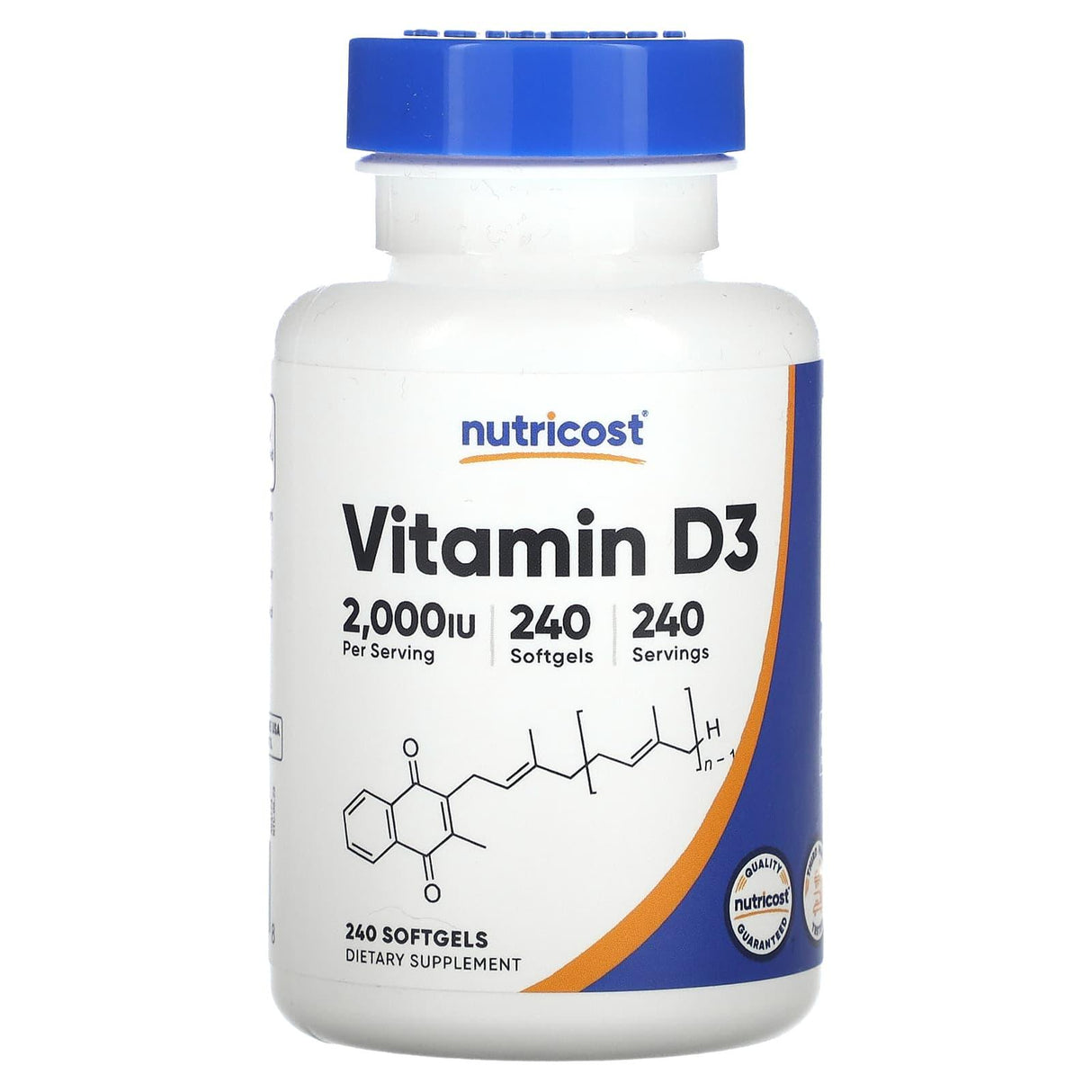 Nutricost, Vitamin D3, 2,000 IU, 240 Softgels - Supply Center USA