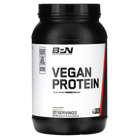 Bare Performance Nutrition, Vegan Protein, Plant Based Protein Powder, Vanilla, 1 lb (810 g) - Supply Center USA