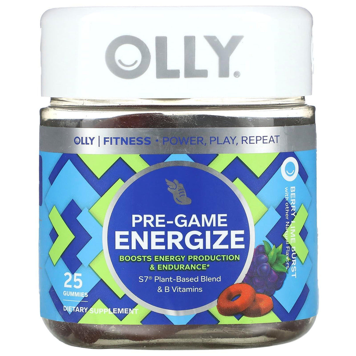 OLLY, Pre-Game Energize, Berry Lime Burst, 25 Gummies - Supply Center USA