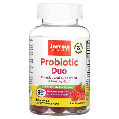 Jarrow Formulas, Probiotic Duo, Raspberry, 3 Billion, 90 Gummies - Supply Center USA