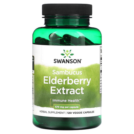 Swanson, Sambucus Elderberry Extract, 575 mg, 120 Veggie Capsules - Supply Center USA