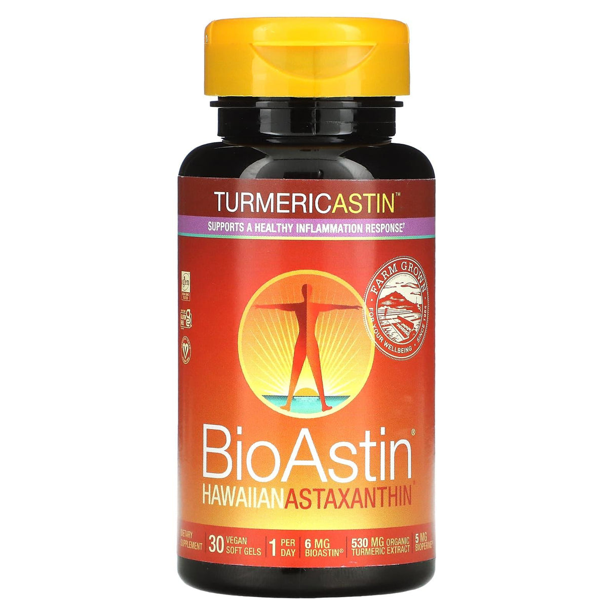 Nutrex Hawaii, Turmericastin, BioAstin Hawaiian Astaxanthin, 30 Vegan Soft Gels - Supply Center USA