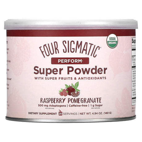 Four Sigmatic, Perform Super Powder, Raspberry Pomegranate, 4.94 oz (140 g) - Supply Center USA