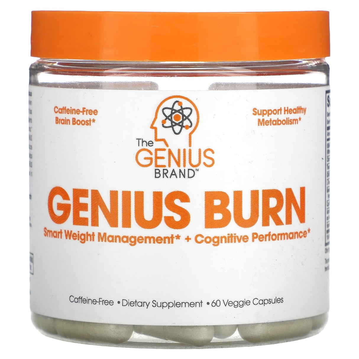 The Genius Brand, Genius Burn, Caffeine-Free, 60 Veggie Capsules - Supply Center USA