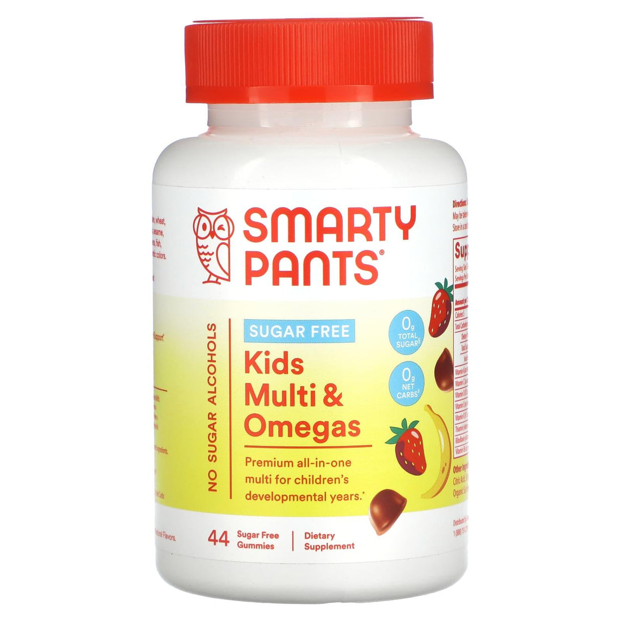 SmartyPants, Sugar Free Kids Multi & Omegas, Strawberry Banana, 44 Gummies - Supply Center USA