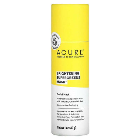 ACURE, Brightening Supergreens Beauty Mask, 1 oz (30 g) - Supply Center USA