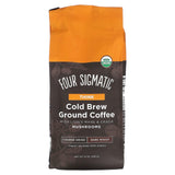 Four Sigmatic, Cold Brew Ground Coffee with Lion's Mane & Chaga Mushrooms, Think, Coarse Grind, Dark Roast, 12 oz (340 g) - Supply Center USA