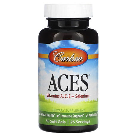 Carlson, ACES, Vitamins A, C, E + Selenium, 50 Soft Gels - Supply Center USA