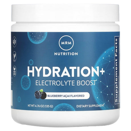 MRM Nutrition, Hydration+ Electrolyte Boost, Blueberry Acai, 4.76 oz (135 g) - Supply Center USA