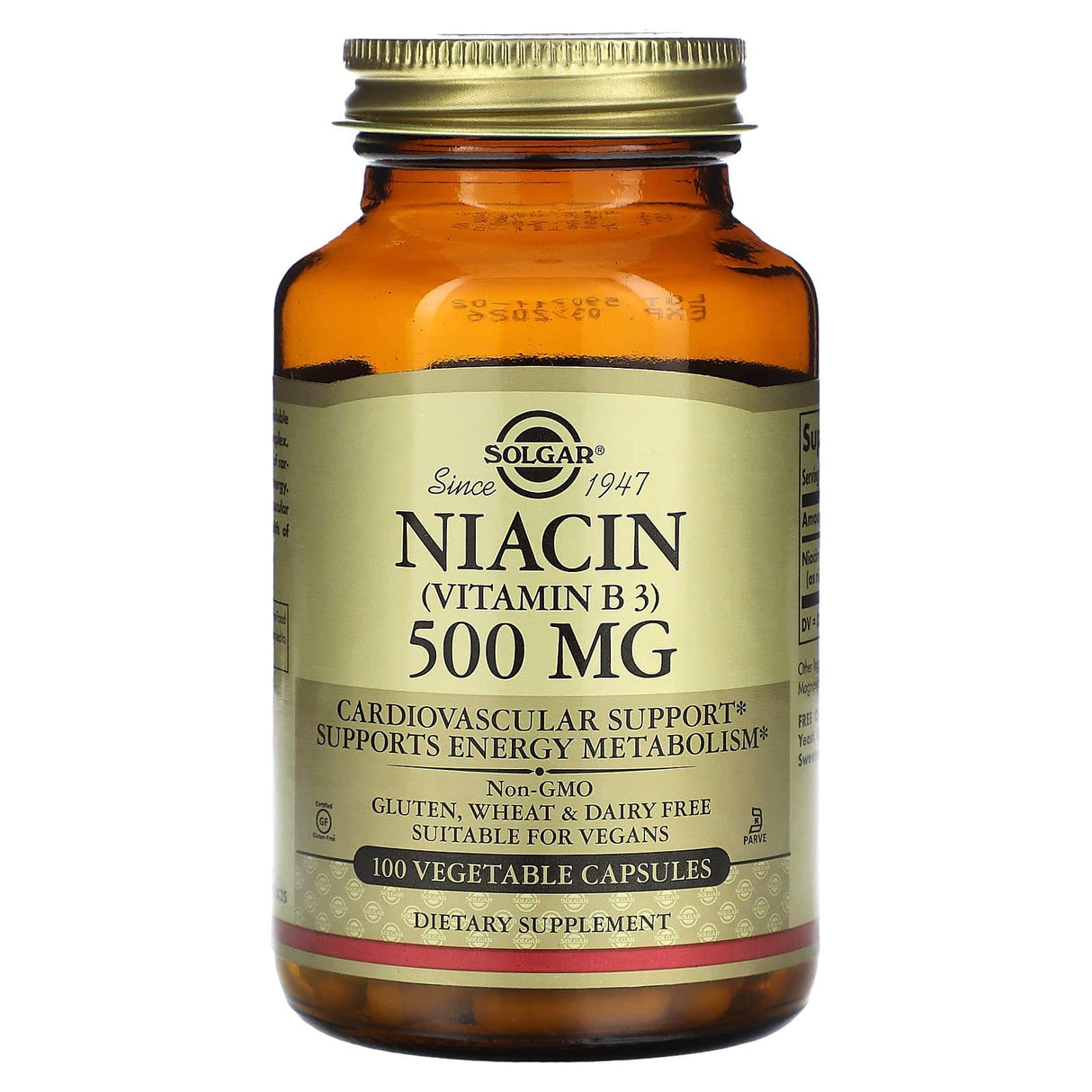 Solgar, Niacin (Vitamin B 3), 500 mg, 100 Vegetable Capsules - Supply Center USA