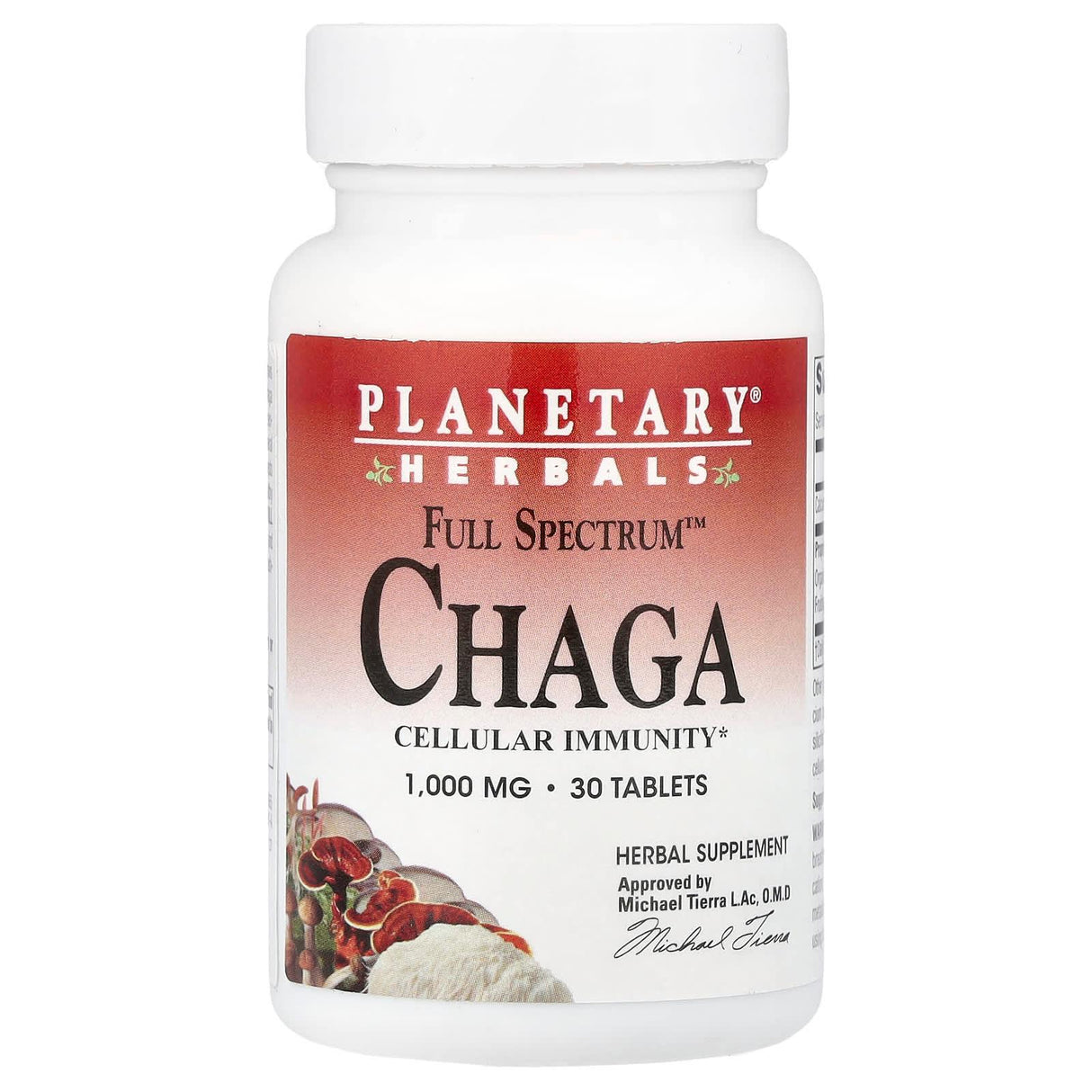 Planetary Herbals, Full Spectrum™ Chaga, 1,000 mg, 30 Tablets - Supply Center USA