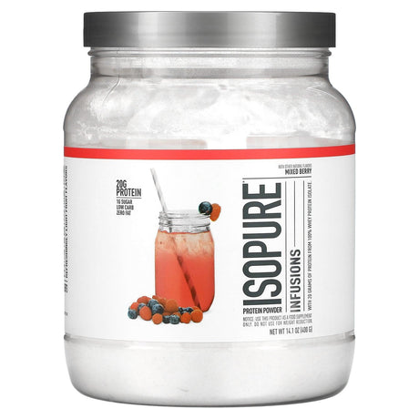 Isopure, Infusions Protein Powder, Mixed Berry, 14.1 oz (400 g) - Supply Center USA