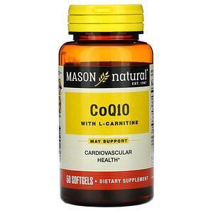 Mason Natural, CoQ10 with L-Carnitine, 50 Softgels - Supply Center USA