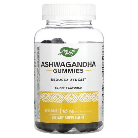 Nature's Way, Ashwagandha Gummies, Berry, 125 mg, 90 Gummies - Supply Center USA