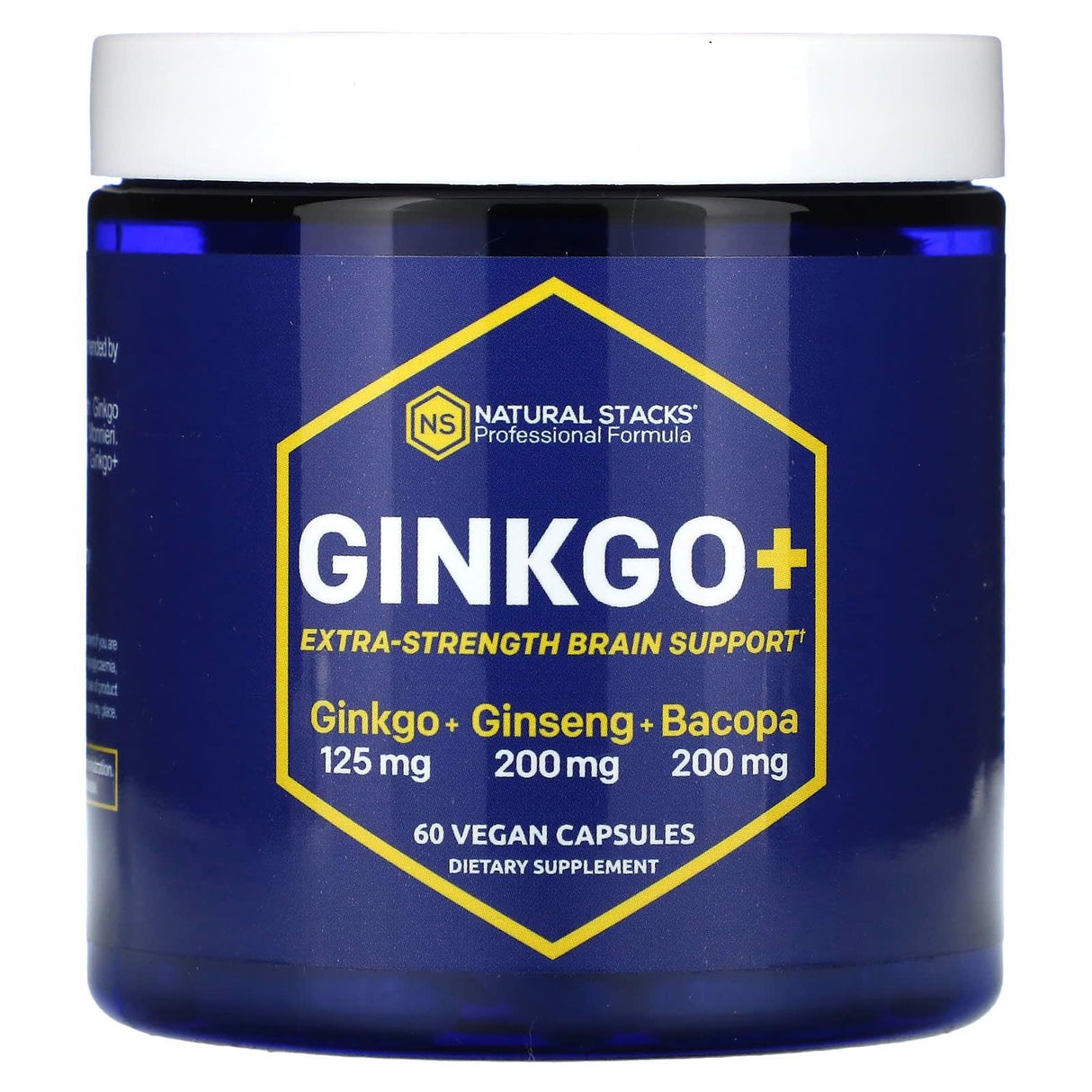 Natural Stacks, Ginkgo+, Extra Strength Brain Support , 60 Vegan Capsules - Supply Center USA