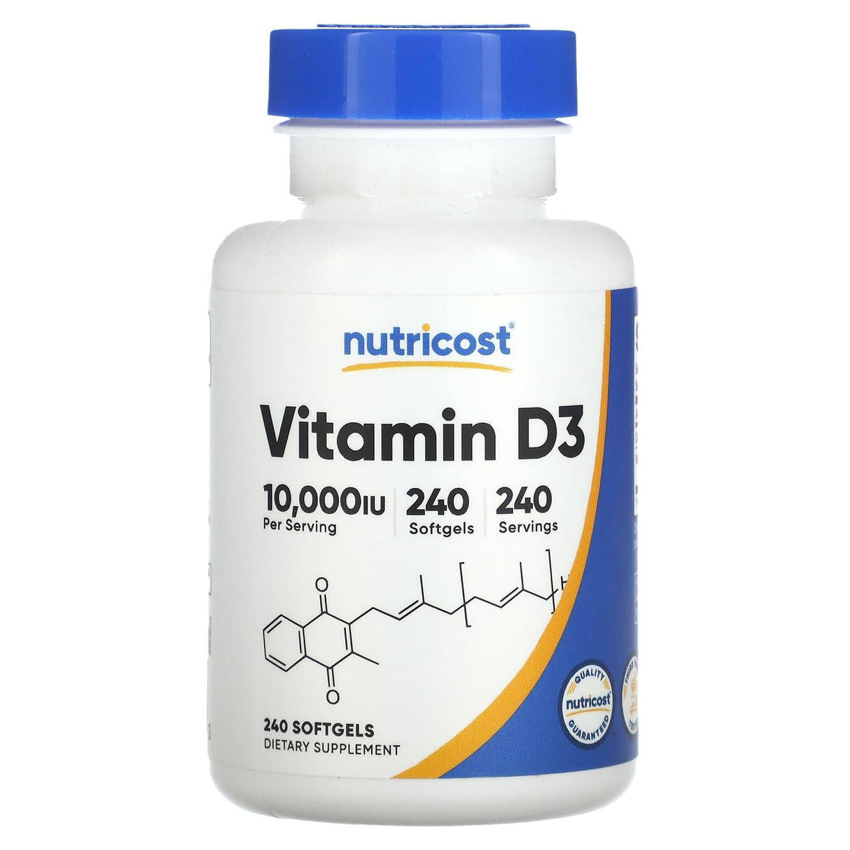 Nutricost, Vitamin D3, 10,000 IU, 240 Softgels - Supply Center USA