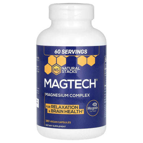 Natural Stacks, Magtech, Magnesium Complex, 180 Vegan Capsules - Supply Center USA