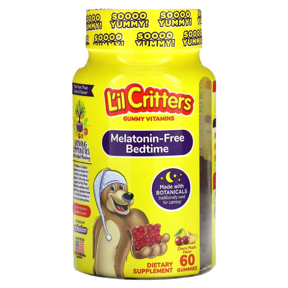 L'il Critters, Melatonin-Free Bedtime Gummies, Cherry Peach, 60 Gummies - Supply Center USA