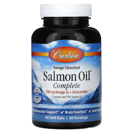 Carlson, Omega-3 Enriched Salmon Oil Complete, 350 mg, 60 Soft Gels - Supply Center USA