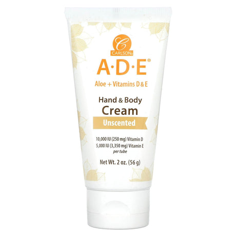 Carlson, A-D-E Hand & Body Cream, Unscented, 2 oz (56 g) - Supply Center USA