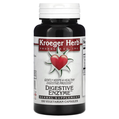 Kroeger Herb Co, Digestive Enzyme, 100 Vegetarian Capsules - Supply Center USA