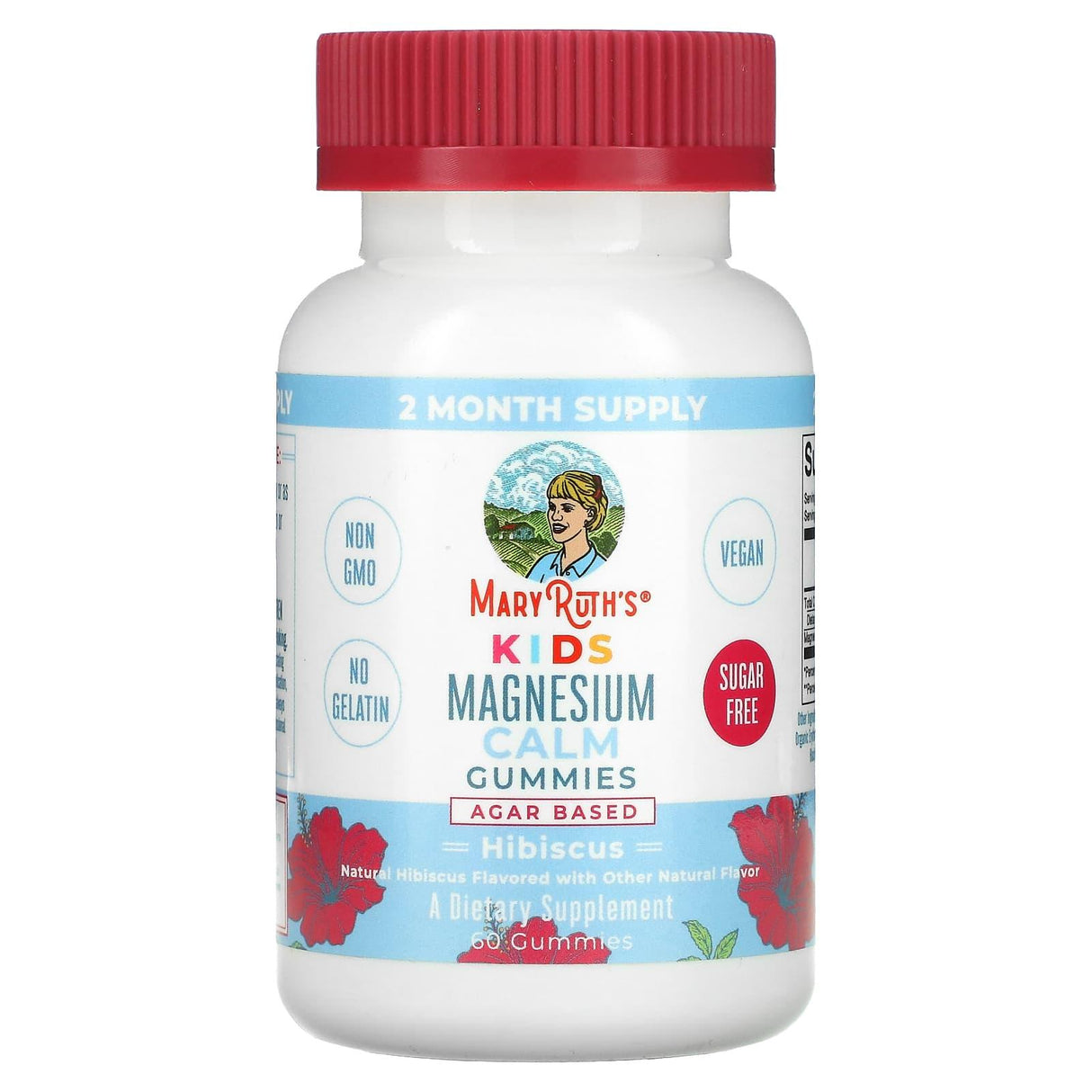 MaryRuth Organics, Kids Magnesium Calm Gummies, Hibiscus, 60 Gummies - Supply Center USA