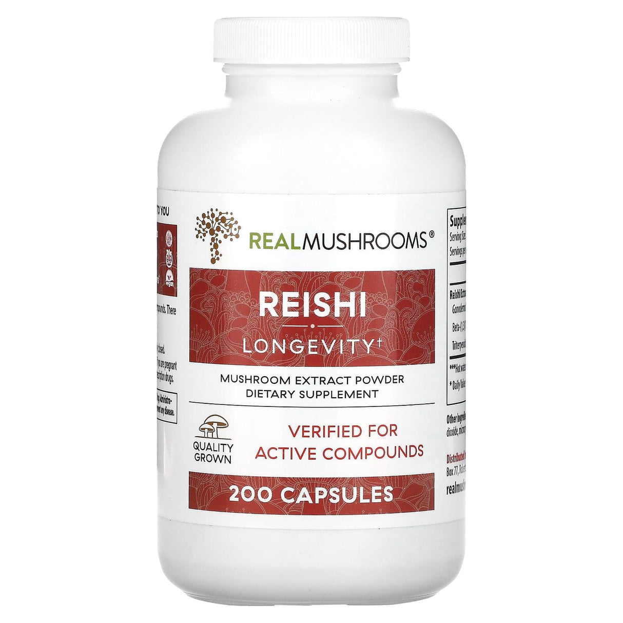 Real Mushrooms, Reishi, Longevity, 90 Capsules - Supply Center USA