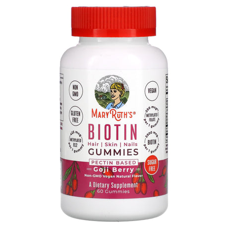 MaryRuth Organics, Biotin Gummies, Goji Berry, 60 Gummies - Supply Center USA