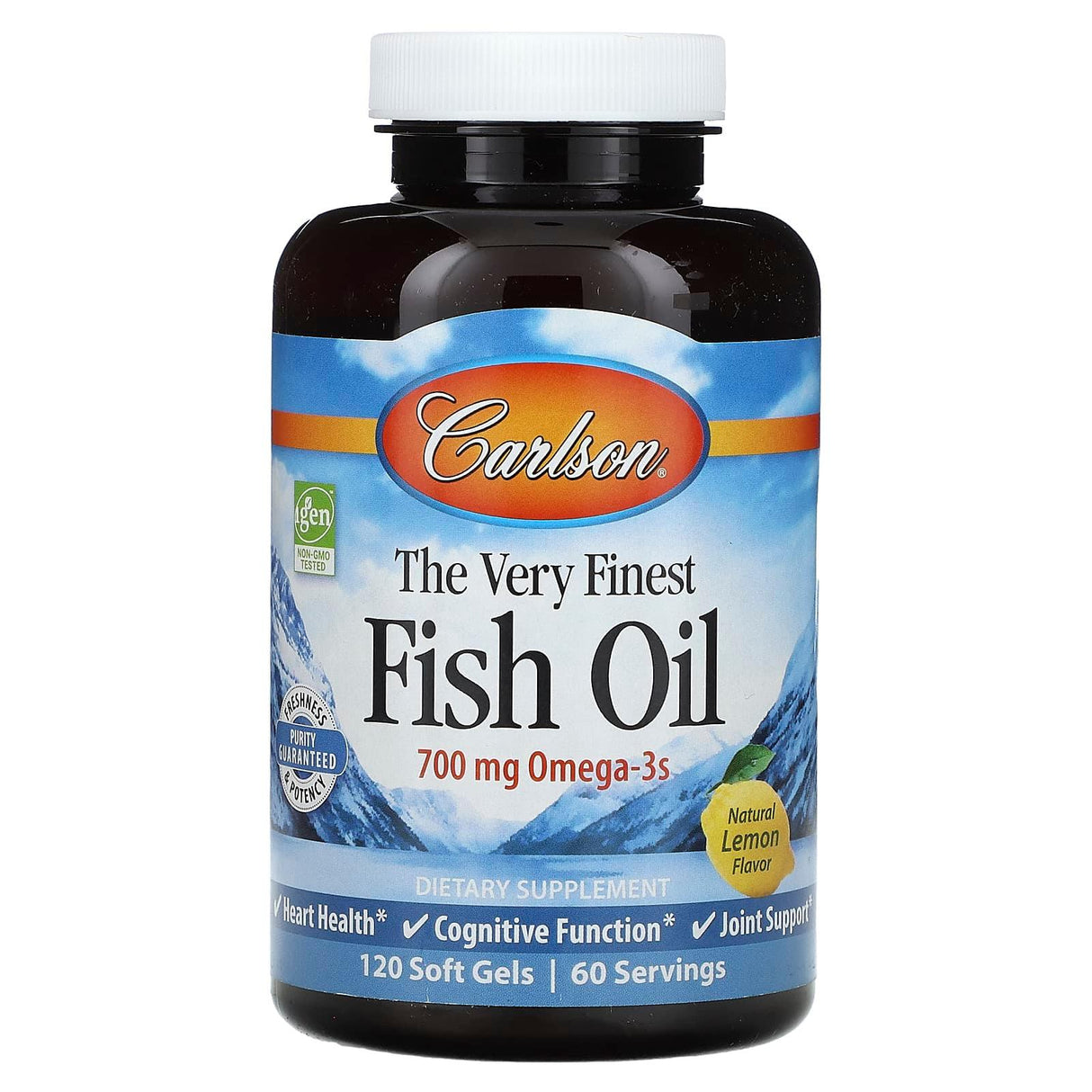 Carlson, The Very Finest Fish Oil, Natural Lemon, 350 mg, 120 Soft Gels - Supply Center USA