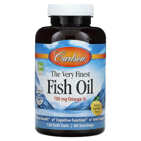 Carlson, The Very Finest Fish Oil, Natural Lemon, 350 mg, 120 Soft Gels - Supply Center USA