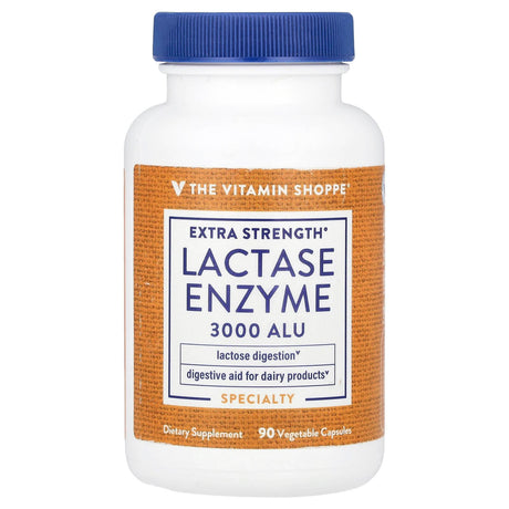 The Vitamin Shoppe, Lactase Enzyme, Extra Strength, 3,000 ALU, 90 Vegetable Capsules - Supply Center USA