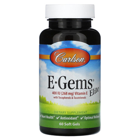 Carlson, E-Gems Elite, 400 IU (268 mg), 60 Soft Gels - Supply Center USA