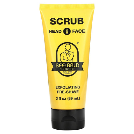 Bee Bald, Scrub Head & Face, Exfoliating Pre-Shave, 3 fl oz (89 ml) - Supply Center USA