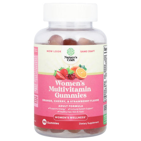 Nature's Craft, Women's Multivitamin Gummies, Orange, Cherry, & Strawberry, 90 Gummies - Supply Center USA