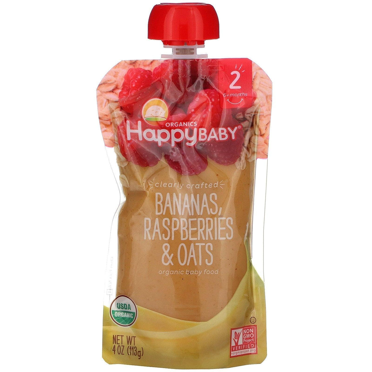 Happy Family Organics, Happy Baby, Organic Baby Food, 6+ Months, Bananas, Pineapple, Avocado & Granola, 4 oz (113 g) - Supply Center USA