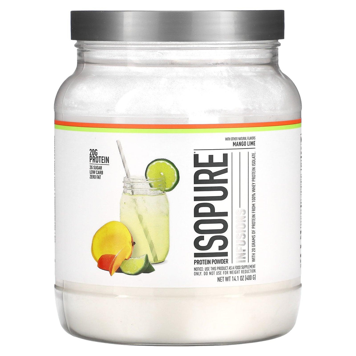 Isopure, Infusions Protein Powder, Watermelon Lime, 14.1 oz (400 g) - Supply Center USA