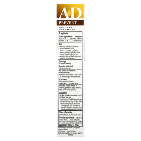 A+D, Original Ointment, Diaper Rash Ointment + Skin Protectant, 4 oz (113 g) - Supply Center USA