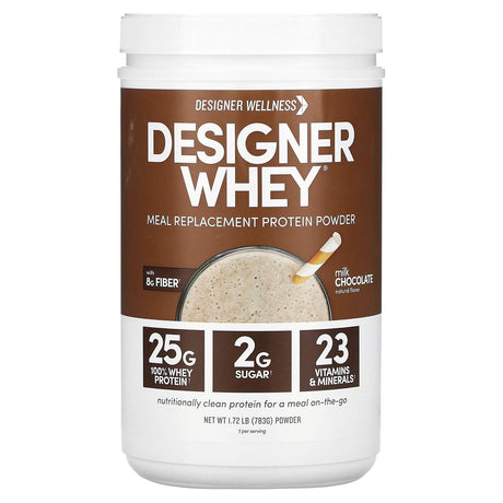 Designer Wellness, Designer Whey, Meal Replacement Protein Powder, Milk Chocolate, 1.72 lb (783 g) - Supply Center USA