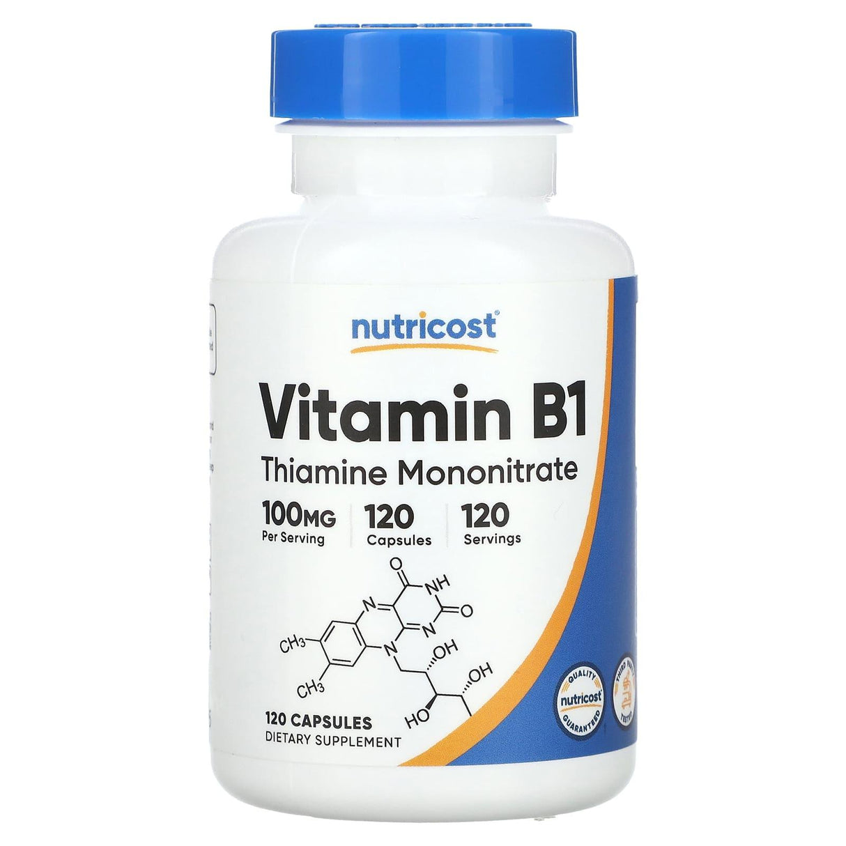 Nutricost, Vitamin B1, 100 mg, 120 Capsules - Supply Center USA