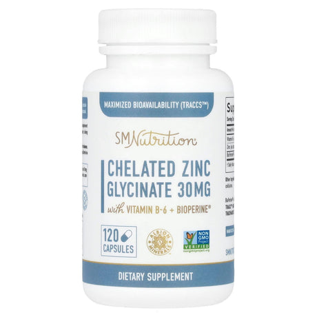 SMNutrition, Chelated Zinc Glycinate, 30 mg, 120 Capsules - Supply Center USA