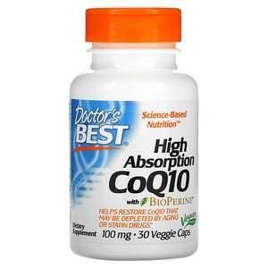 Doctor's Best, High Absorption CoQ10 with BioPerine, 100 mg, 30 Veggie Capsules - Supply Center USA