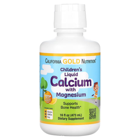 California Gold Nutrition, Children's Liquid Calcium with Magnesium, Orange, 16 fl oz (473 ml) - Supply Center USA