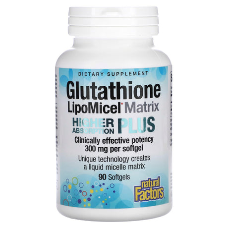 Natural Factors, Glutathione LipoMicel Matrix, 300 mg, 60 Softgels - Supply Center USA