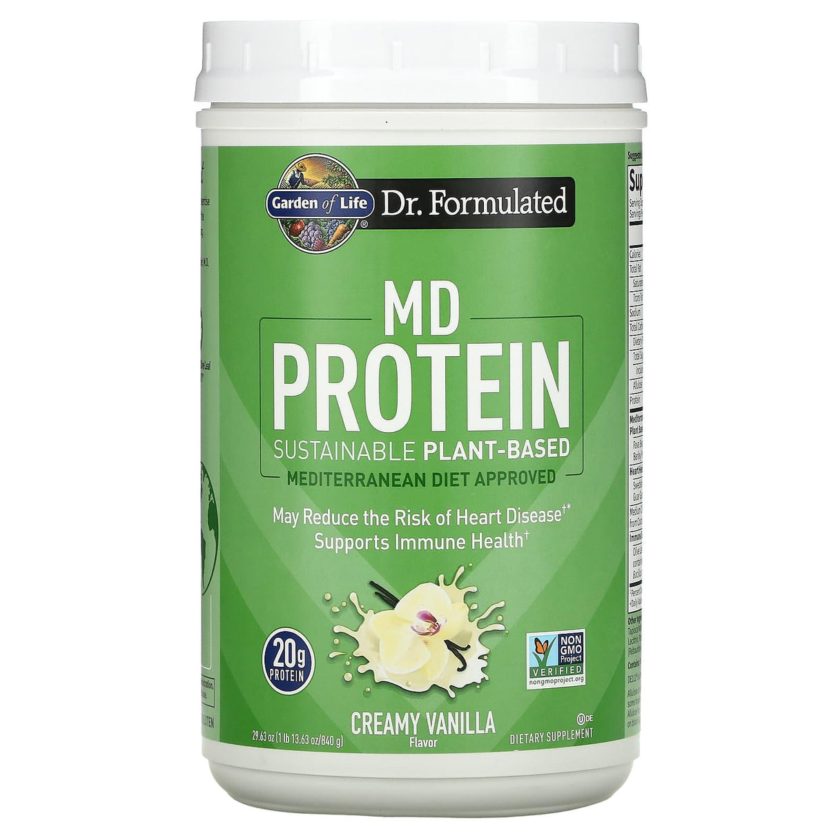 Garden of Life, MD Protein, Sustainable Plant-Based, Creamy Vanilla, 29.63 oz (840 g) - Supply Center USA