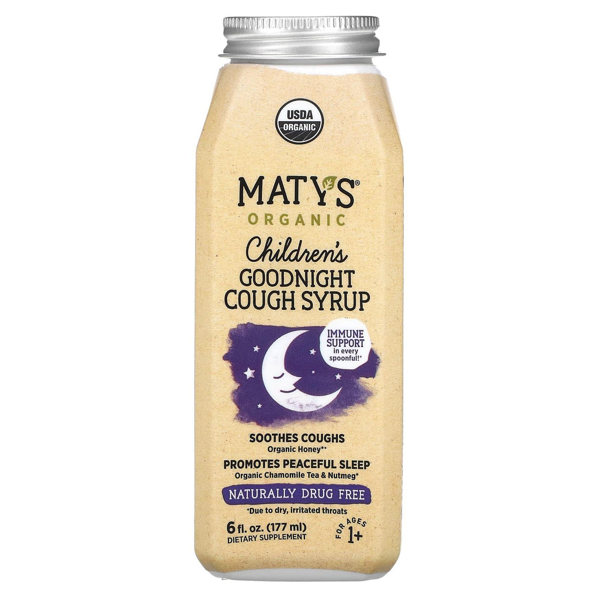 Maty's, Organic Children´s Goodnight Cough Syrup, Ages 1+, 6 fl oz (177 ml) - Supply Center USA