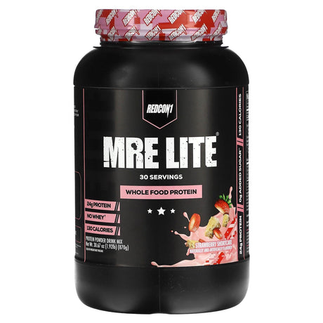 Redcon1, MRE Lite, Whole Food Protein, Strawberry Shortcake, 1.92 lb (870 g) - Supply Center USA