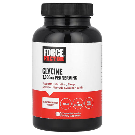 Force Factor, Glycine, 3,000 mg, 100 Vegetable Capsules (1,000 mg per Capsule) - Supply Center USA