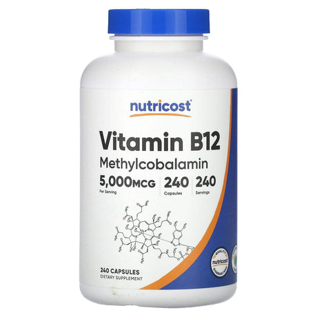 Nutricost, Vitamin B12, 5,000 mcg, 240 Capsules - Supply Center USA