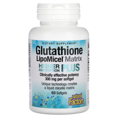 Natural Factors, Glutathione LipoMicel Matrix, 300 mg, 90 Softgels - Supply Center USA